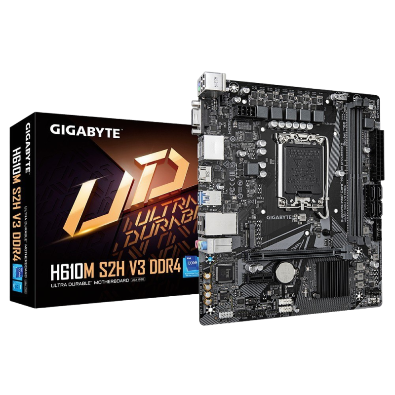 Płyta główna Gigabyte H610M S2H V3 DDR4 mATX LGA1700 Dual Channel Płyta główna Gigabyte H610M S2H V3 DDR4 mATX LGA1700 Dual Channel