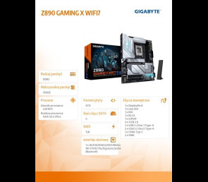 Płyta główna Gigabyte Z890 GAMING X WIFI7 wydajny VRM z WiFi 7