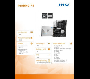 Płyta główna MSI PRO B760-P II S1700 4DDR5 ATX wydajna dla profesjonalistów