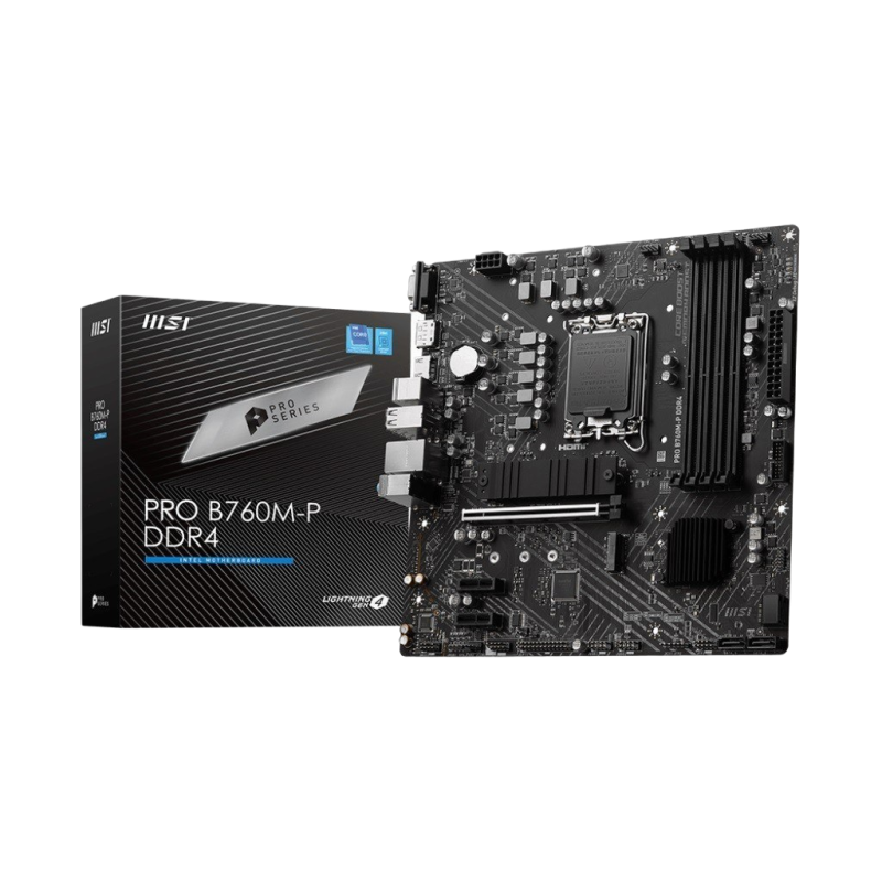 Płyta główna MSI PRO B760M-P DDR4 LGA1700 mATX z M.2 i HDMI Płyta główna MSI PRO B760M-P DDR4 LGA1700 mATX z M.2 i HDMI