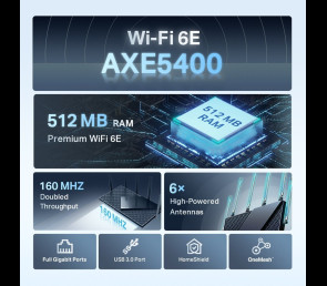 Router TP-LINK Archer AXE75 WiFi 6E AX5400 trójzakresowy szybki