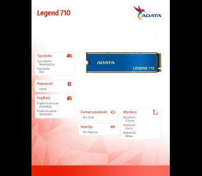 Dysk SSD Adata Legend 710 512GB wydajny M2 PCIe 3x4 NVMe
