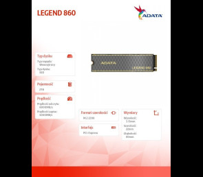 Dysk SSD Adata LEGEND 860 2TB PCIe 4.0 super szybki M.2 do PS5