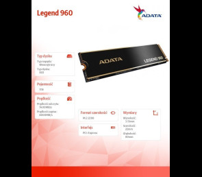 Dysk SSD Adata Legend 960 1TB PCIe 4x4 7400 MB/s szybki M.2