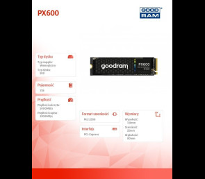 Dysk SSD GOODRAM PX600 1TB M.2 PCIe 4x4 NVMe 5000MBs wydajny