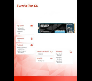Dysk SSD KIOXIA Exceria Plus G4 1TB PCIe 5.0 10000 MB/s wydajny