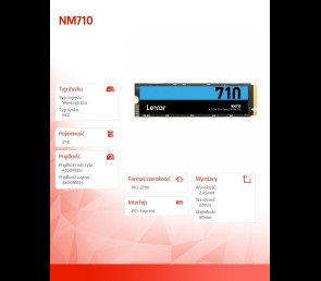 Dysk SSD Lexar NM710 2TB NVMe M.2 4850MB/s szybki wewnętrzny