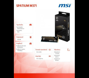 Dysk SSD MSI SPATIUM M371 500GB M.2 PCIe3 szybki wydajny