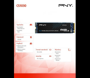 Dysk SSD PNY CS1030 500GB M.2 2280 wydajny wewnętrzny