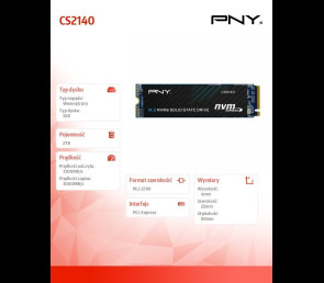 Dysk SSD PNY CS2140 2TB NVMe M.2 2280 szybki wewnętrzny