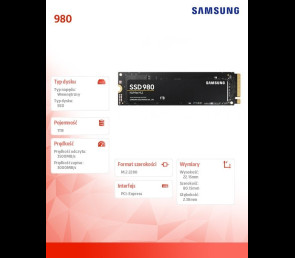 Dysk SSD Samsung 980 1TB NVMe PCIe 3.0 szybki wydajny