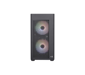 AeroCool Hexform TG FRGB Mini Tower czarna obudowa z hartowanym szkłem