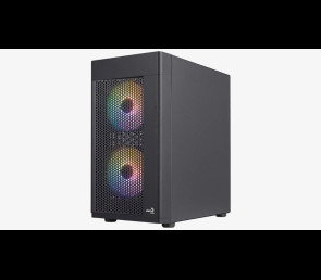 AeroCool Hexform TG FRGB Mini Tower czarna obudowa z hartowanym szkłem