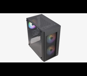 AeroCool Hexform TG FRGB Mini Tower czarna obudowa z hartowanym szkłem