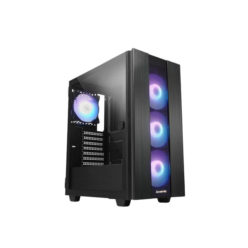 Obudowa Chieftec Hunter 2 Midi Tower 4xRGB USBC czarna z hartowanym szkłem Obudowa Chieftec Hunter 2 Midi Tower 4xRGB USBC czarna z hartowanym szkłem