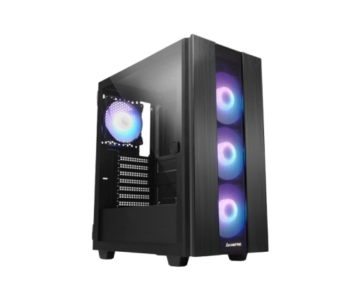 Obudowa Chieftec Hunter 2 Midi Tower 4xRGB USBC czarna z hartowanym szkłem
