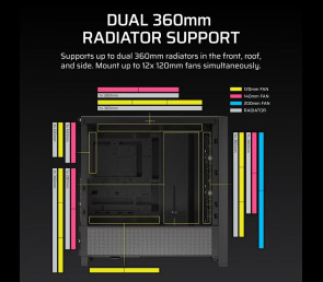 Obudowa Corsair FRAME 4000D RS Black Midi Tower ATX modułowa