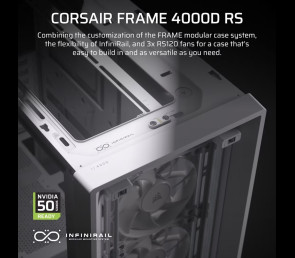 Obudowa Corsair FRAME 4000D RS White Mid Tower ATX modułowa z wentylatorami