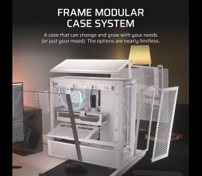 Obudowa Corsair FRAME 4000D RS White Mid Tower ATX modułowa z wentylatorami