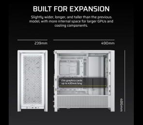 Obudowa Corsair FRAME 4000D RS White Mid Tower ATX modułowa z wentylatorami