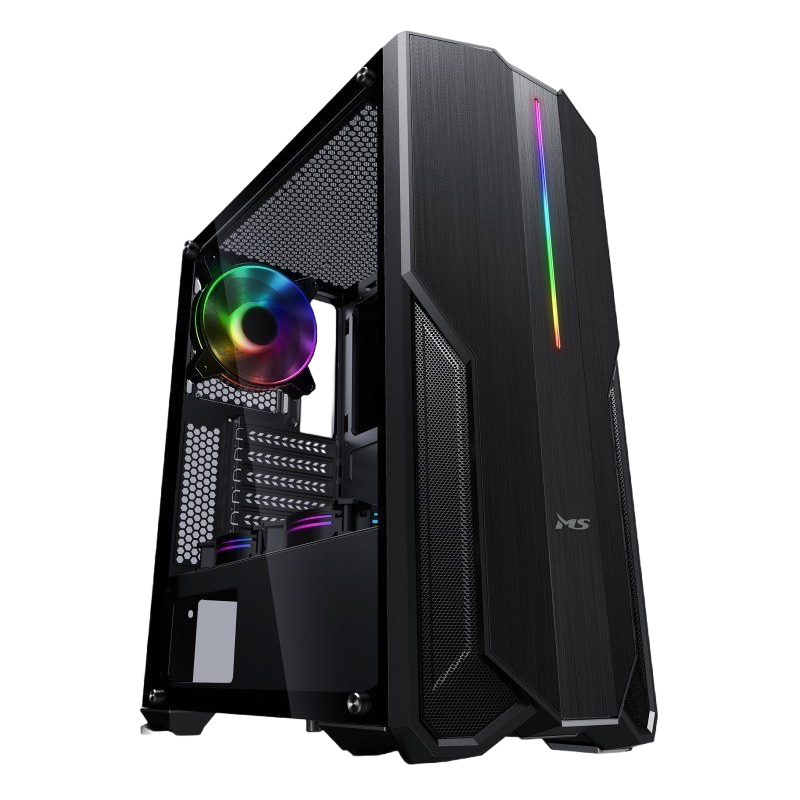 Obudowa gamingowa PC MS FIGHTER V310 Midi Tower czarna RGB Obudowa gamingowa PC MS FIGHTER V310 Midi Tower czarna RGB