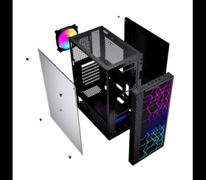 Obudowa Gembird Fornax 2500 RGB Midi Tower z hartowanym szkłem