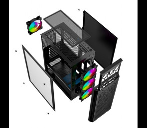 Obudowa Gembird Fornax 400X gamingowa midi tower z ARGB