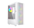 Obudowa Gembird Midi Tower Fornax 4000 ARGB biała gamingowa z panelem szklanym Obudowa Gembird Midi Tower Fornax 4000 ARGB biała gamingowa z panelem szklanym