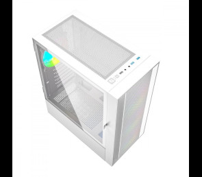 Obudowa Gembird Midi Tower Fornax 4000 ARGB biała gamingowa z panelem szklanym