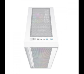 Obudowa Gembird Midi Tower Fornax 4000 ARGB biała gamingowa z panelem szklanym
