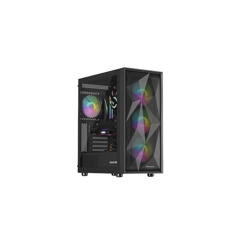 Obudowa Genesis Diaxid 605 ARGB MIDI TOWER USB-C czarna elegancka Obudowa Genesis Diaxid 605 ARGB MIDI TOWER USB-C czarna elegancka