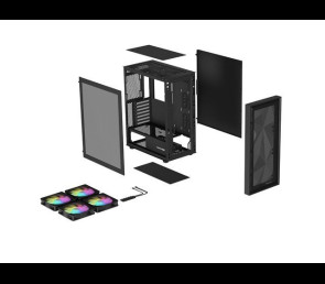 Obudowa Genesis Diaxid 605 ARGB MIDI TOWER USB-C czarna elegancka