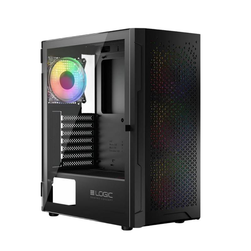 Obudowa Komputerowa Logic Aramis ARGB MIDI czarna z wentylatorami LED Obudowa Komputerowa Logic Aramis ARGB MIDI czarna z wentylatorami LED