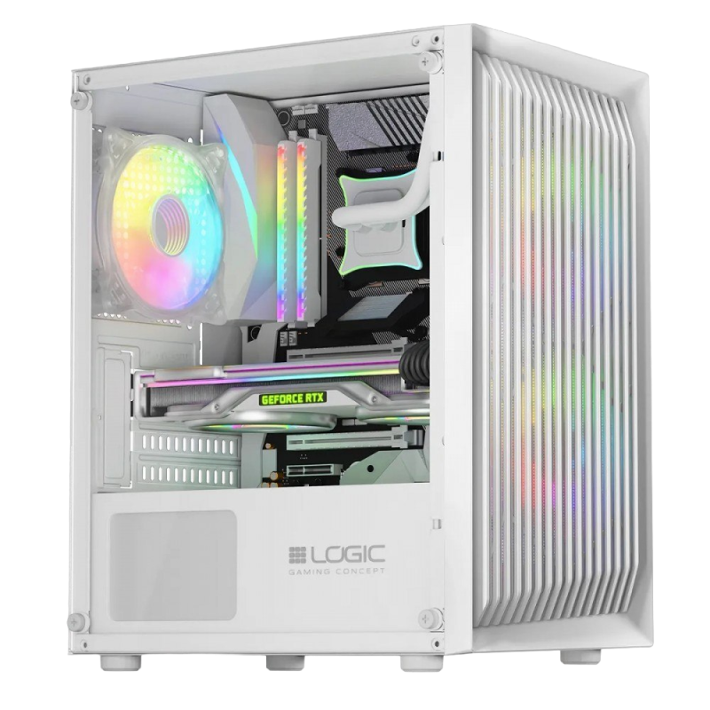 Obudowa Komputerowa Logic Atos ARGB Mini USB 3.0 biała gamingowa Obudowa Komputerowa Logic Atos ARGB Mini USB 3.0 biała gamingowa