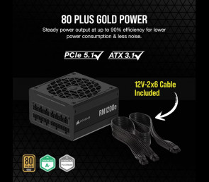 Zasilacz Corsair RM1200e 1200W 80+Gold modularny ATX 3.1 cichy