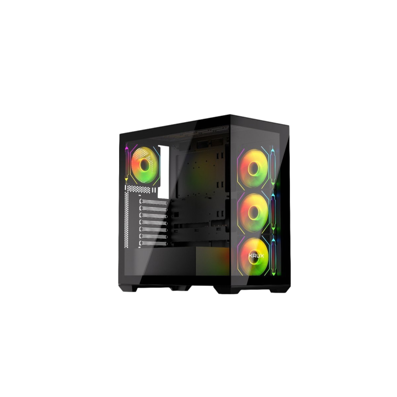 Obudowa Krux Exo ARGB Midi Tower z hartowanym szkłem czarna Obudowa Krux Exo ARGB Midi Tower z hartowanym szkłem czarna