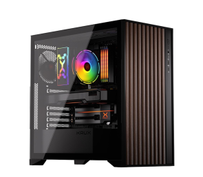 Obudowa Krux Palum Midi Tower elegancka z drewnianymi elementami