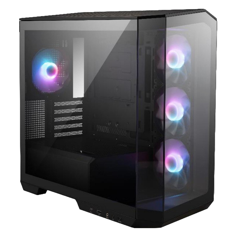 Obudowa MSI MAG PANO M100R PZ Tempered Glass RGB Micro Tower z wentylatorami Obudowa MSI MAG PANO M100R PZ Tempered Glass RGB Micro Tower z wentylatorami