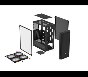 Obudowa Natec Fury Shobo SH4F RGB Midi Tower z oknem czarna