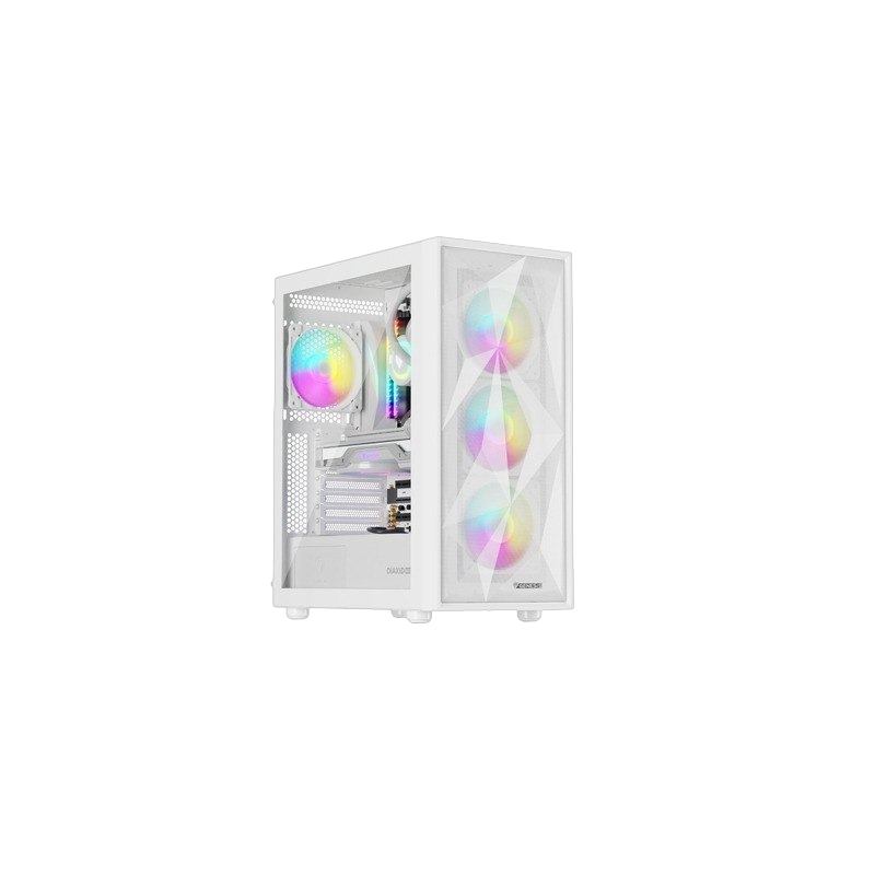 Obudowa Natec Genesis Diaxid 605 ARGB MIDI TOWER USB-C Biała wydajna Obudowa Natec Genesis Diaxid 605 ARGB MIDI TOWER USB-C Biała wydajna