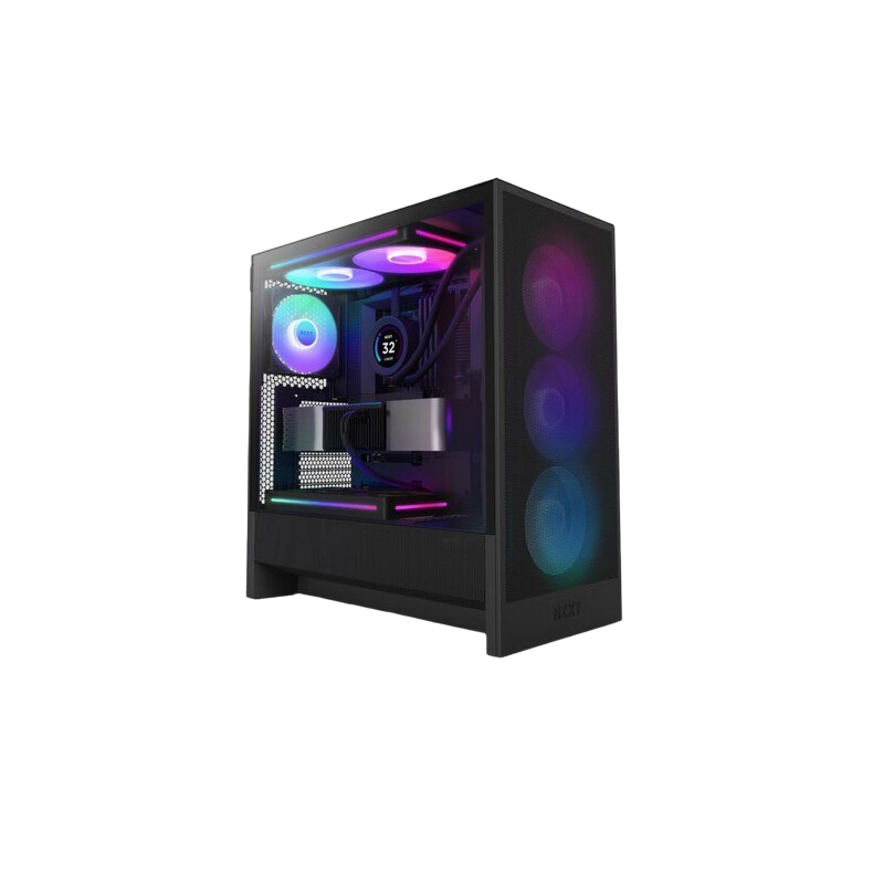 Obudowa NZXT H5 FLOW RGB Midi Tower czarna z oknem wydajna Obudowa NZXT H5 FLOW RGB Midi Tower czarna z oknem wydajna