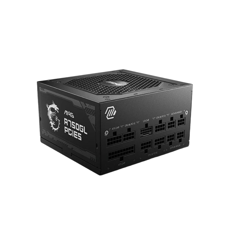 Zasilacz MSI MAG A750GL PCIE5 750W 80PLUS GOLD modularny ATX 3.0 Zasilacz MSI MAG A750GL PCIE5 750W 80PLUS GOLD modularny ATX 3.0