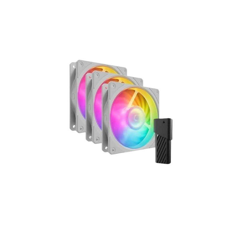 Zestaw wentylatorów Cooler Master Mobius 120P ARGB 3-pak biały wydajny Zestaw wentylatorów Cooler Master Mobius 120P ARGB 3-pak biały wydajny