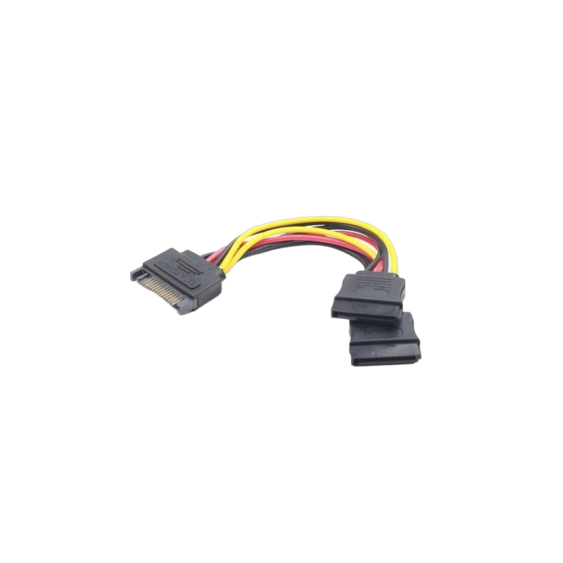 Kabel SATA męski do dwóch żeńskich 15cm zasilający komputerowy Gembird Kabel SATA męski do dwóch żeńskich 15cm zasilający komputerowy Gembird