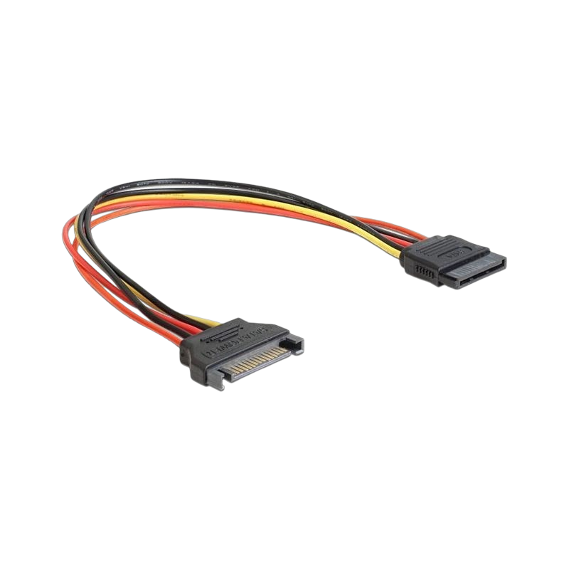 Przedłużacz SATA 15PIN M/F 30cm komputerowy złącza męskie żeńskie Przedłużacz SATA 15PIN M/F 30cm komputerowy złącza męskie żeńskie