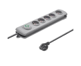 Listwa antyprzepięciowa Qoltec 5 gniazd 1.8m szara z włącznikiem Quick Switch Listwa antyprzepięciowa Qoltec 5 gniazd 1.8m szara z włącznikiem Quick Switch