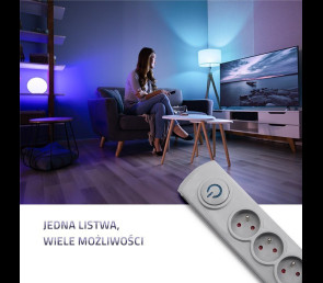 Listwa antyprzepięciowa Qoltec 5 gniazd 1.8m szara z włącznikiem Quick Switch