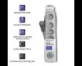 Listwa antyprzepięciowa Qoltec 5 gniazd 1.8m szara z włącznikiem Quick Switch Listwa antyprzepięciowa Qoltec 5 gniazd 1.8m szara z włącznikiem Quick Switch