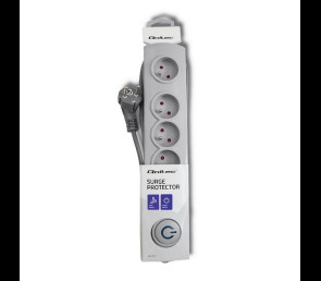 Listwa antyprzepięciowa Qoltec 5 gniazd 1.8m szara z włącznikiem Quick Switch