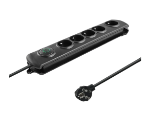 Listwa antyprzepięciowa Qoltec 5 gniazd 3m czarna z włącznikiem Quick Switch